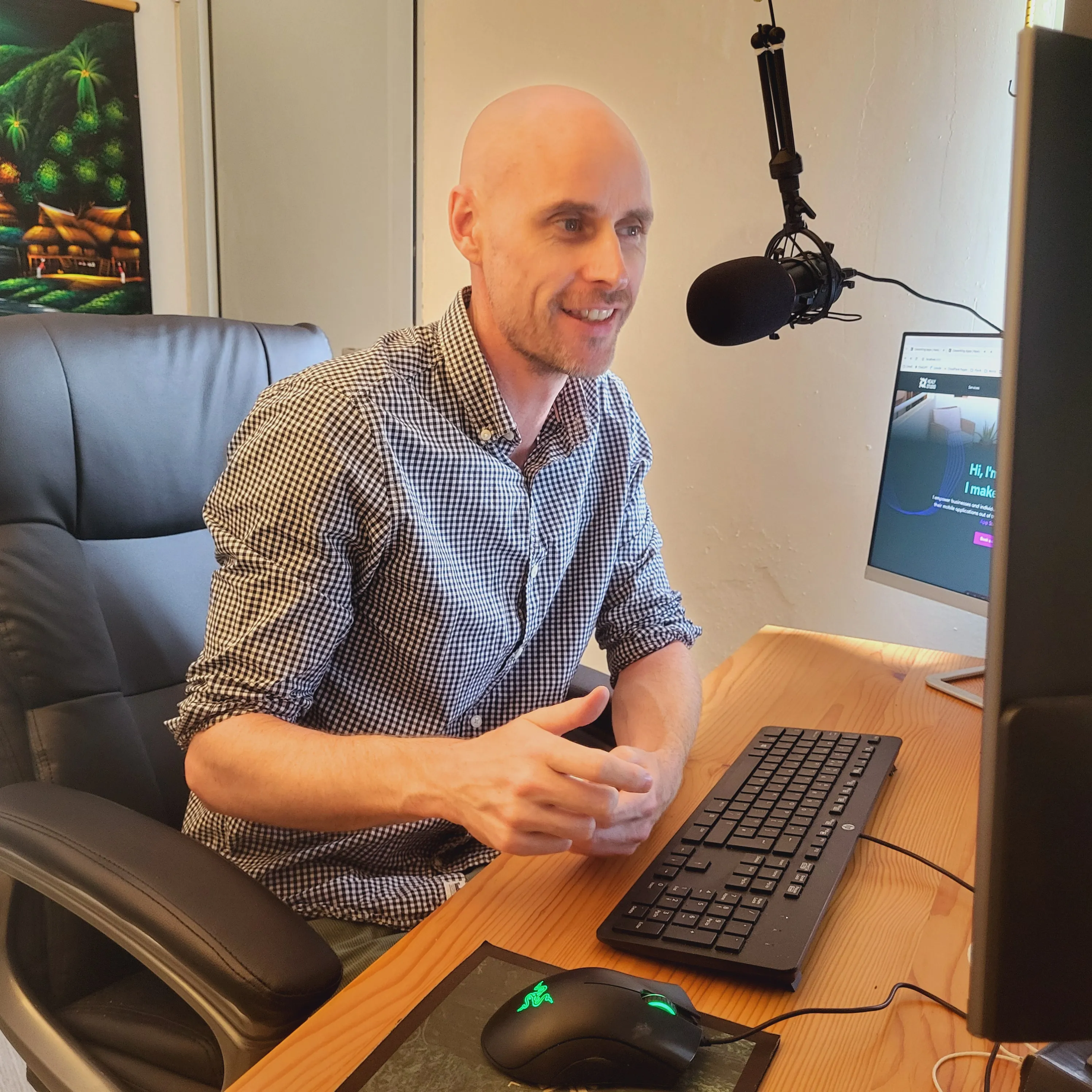 John at desk