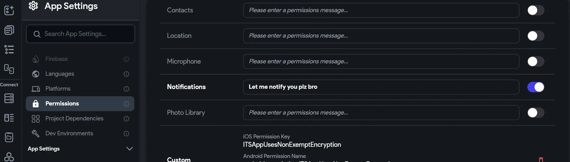 Push permissions
